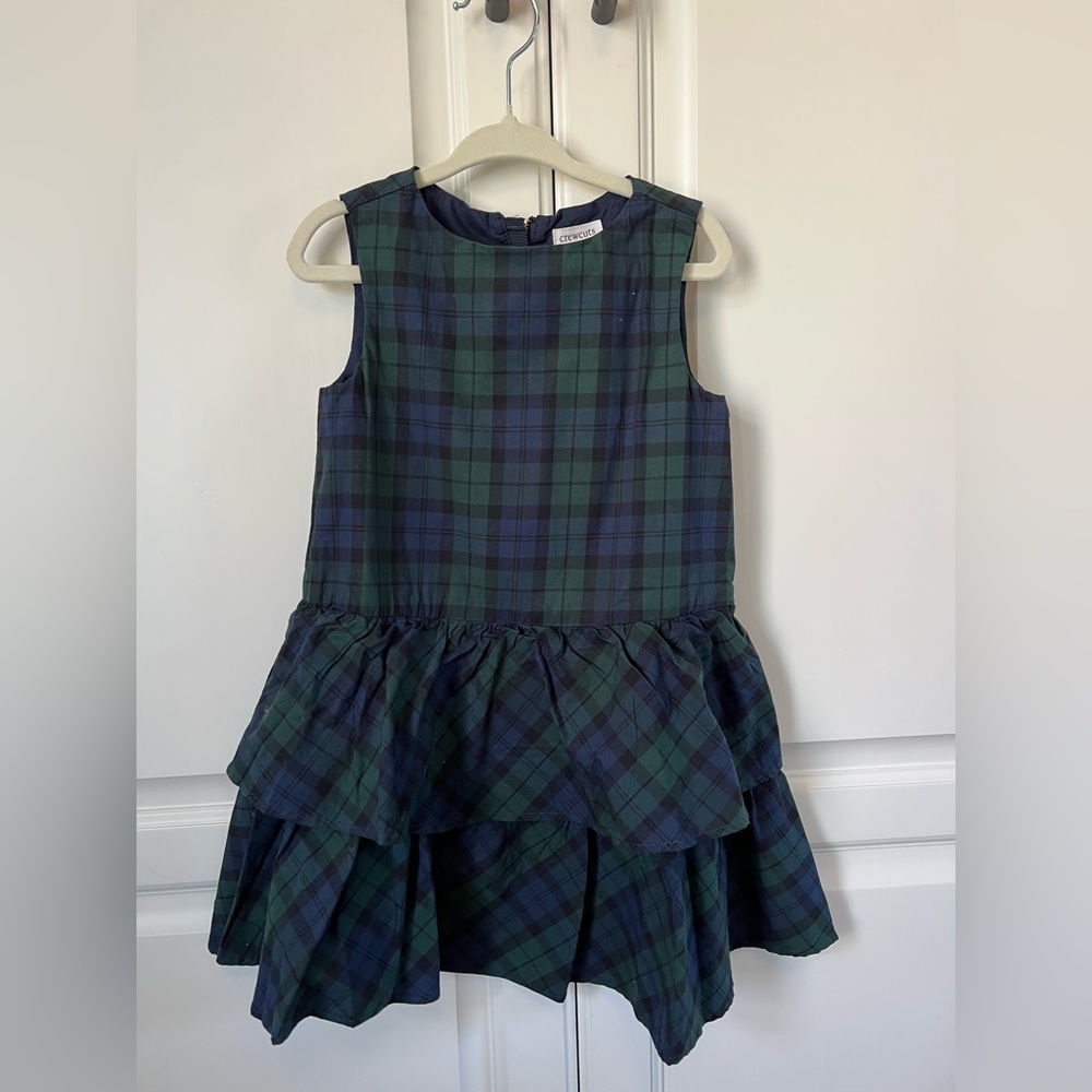 NWT J. Crew Crewcuts blue and green plaid ruffle dress - size 3T